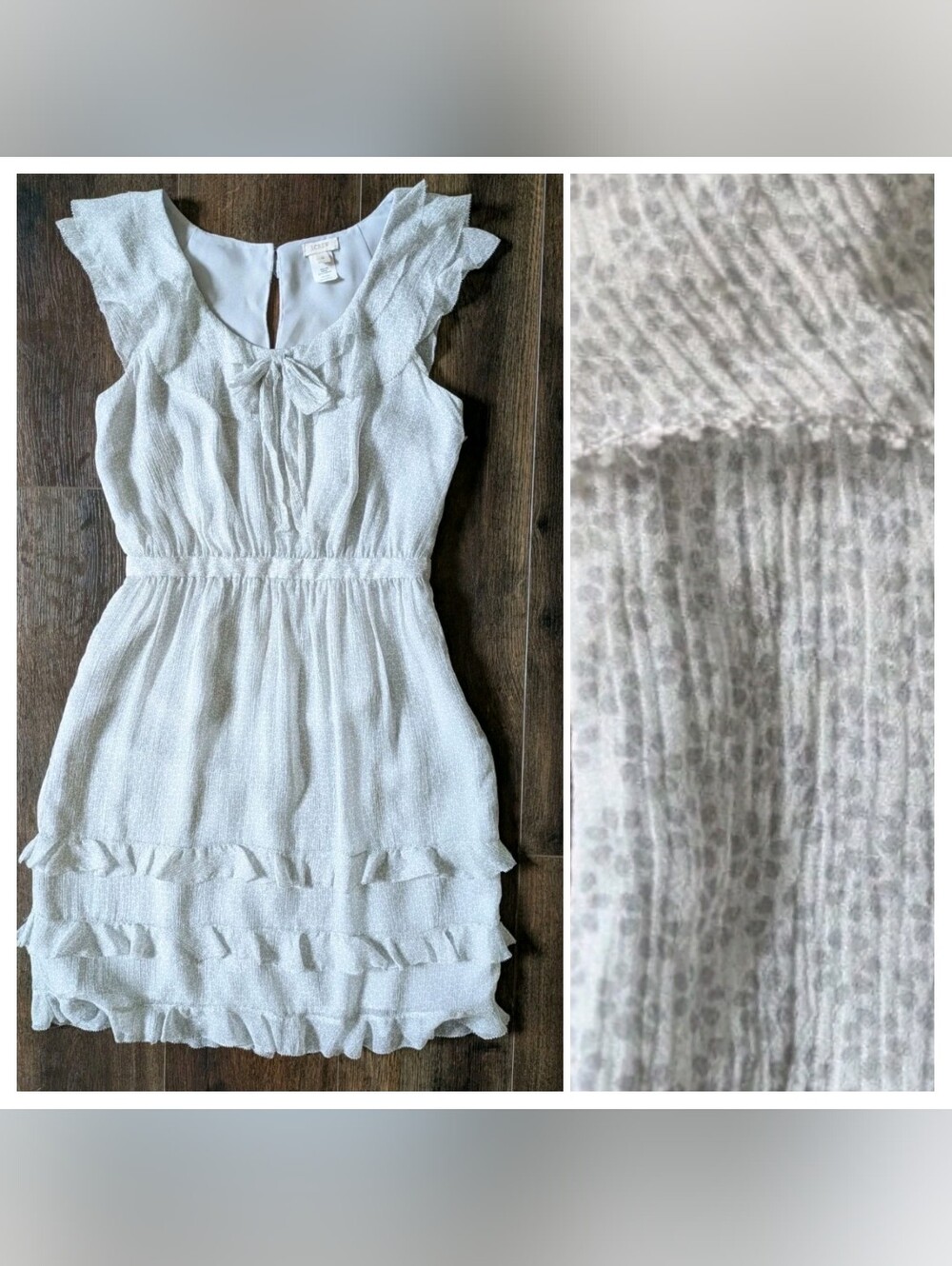 J. Crew Womens Dainty Floral Silk Tiered Dress Size 0 Coquette Cottagecore